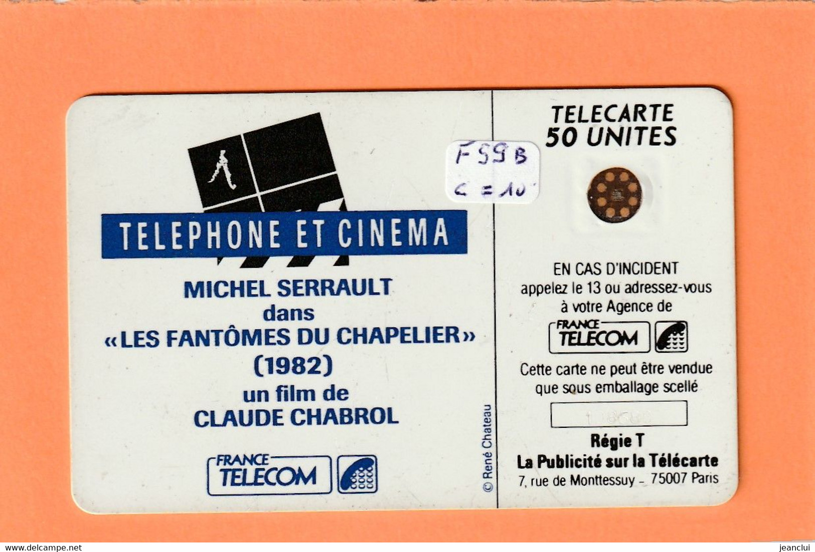 F99B -   SERRAULT CINEMA1   -  50 U  -  SC5AN  -   COTE = 10 €  .  2 SCANES - 1989