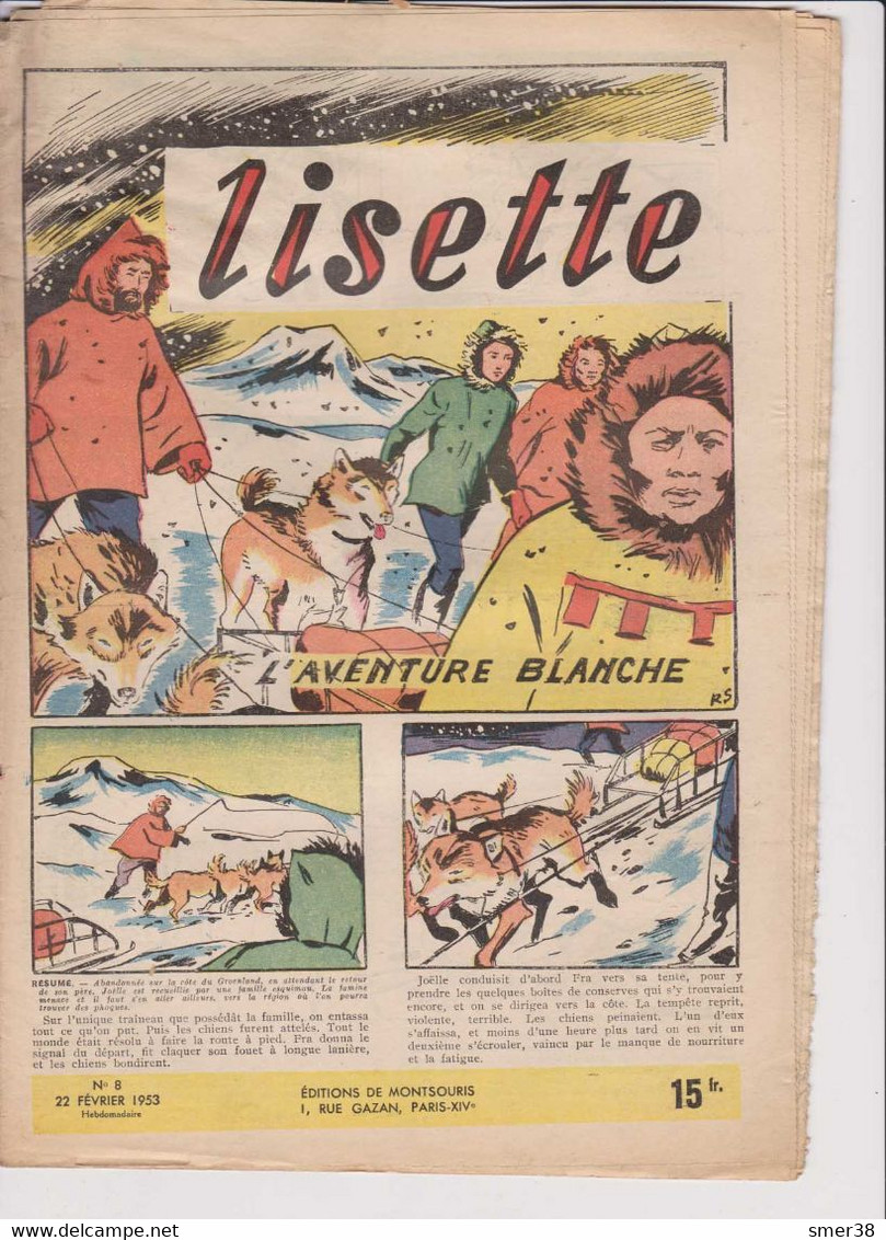 Lisette - Journal Des Fillettes  - 1953  - N° 8 - 22/02/1953 - Lisette