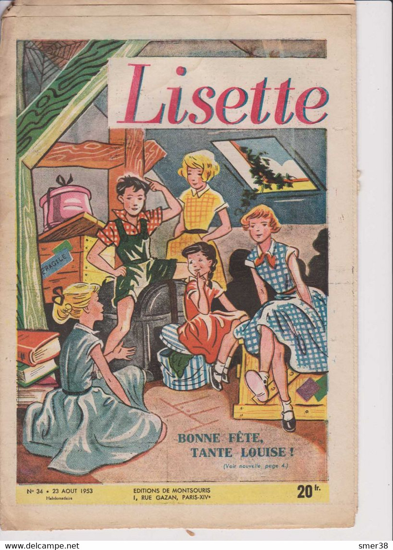 Lisette - Journal Des Fillettes  - 1953  - N° 34 - 23/08/1953 - Lisette