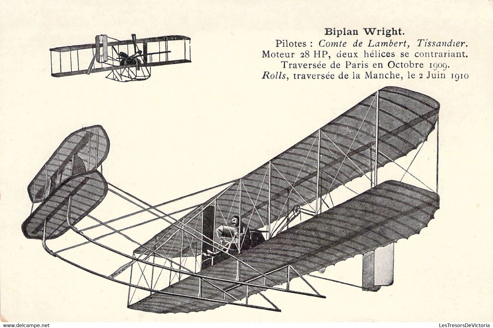 TRANSPORT - AVION - Biplan Wright - Carte Postale Ancienne - ....-1914: Voorlopers