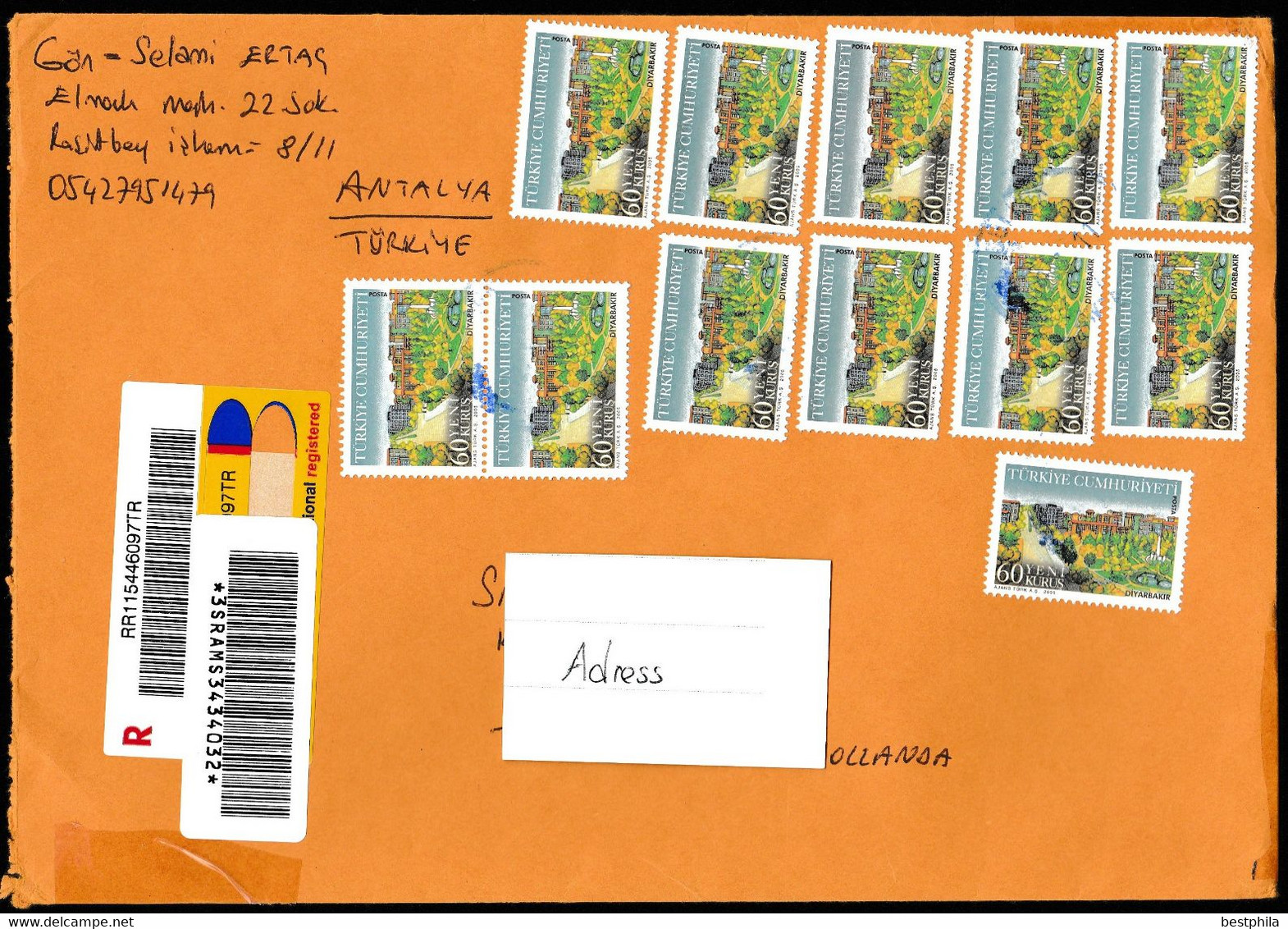 Turkey, Türkei - Postal History & Philatelic Cover With Registered Letter - 546 - Enteros Postales