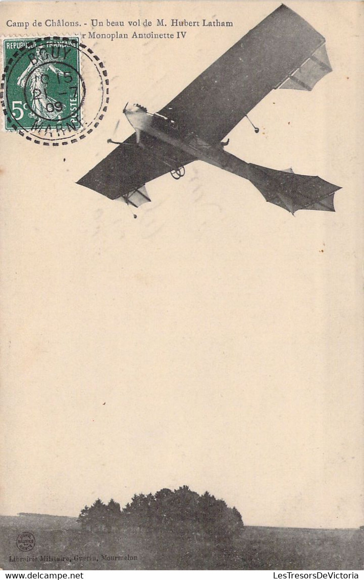 TRANSPORT - AVION - Un Beau Vol De M Hubert Latham Sur Monoplan Antoinette IV - Carte Postale Ancienne - ....-1914: Précurseurs