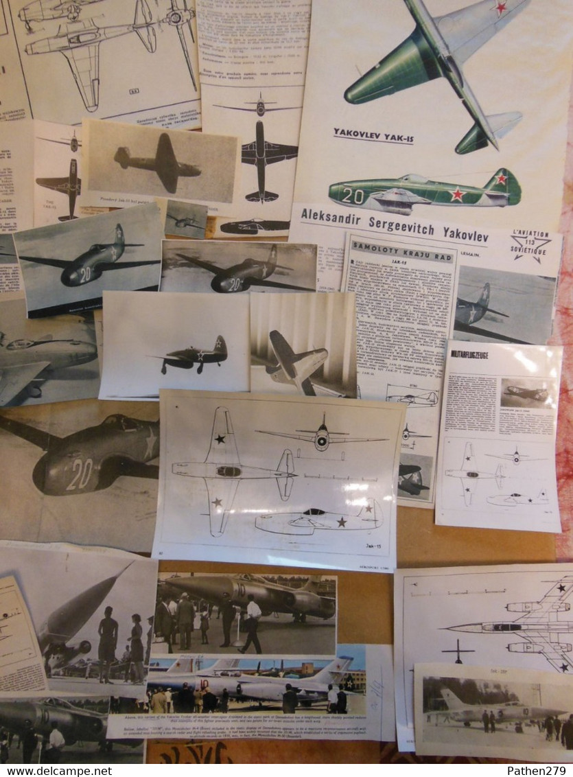 Lot De 46g De Coupures De Presse Des Aéronefs Soviétiques YaK-28 Et YaK-15 - Aviazione