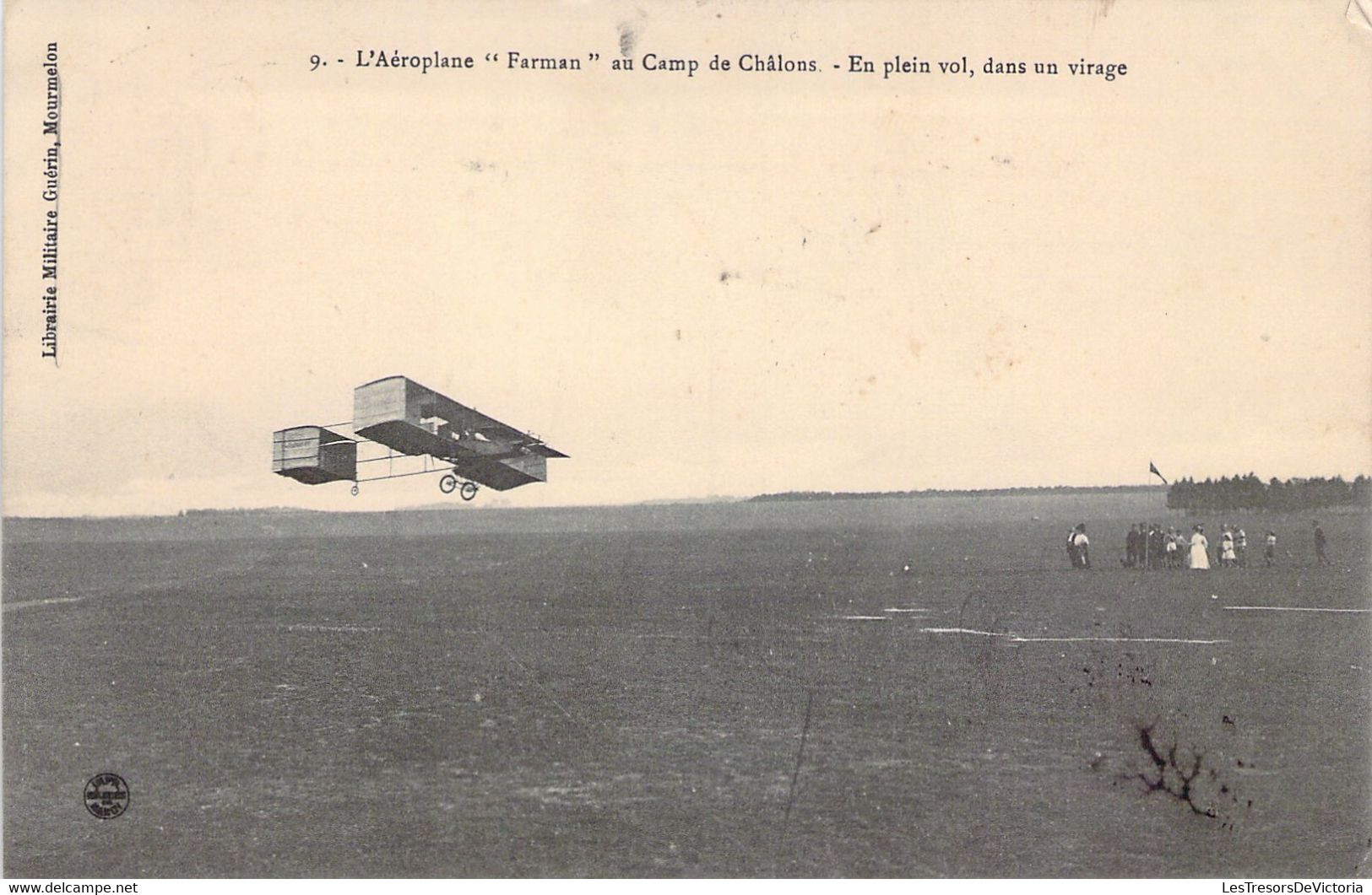 TRANSPORT - AVION - Aéroplane Farman Au Camp De Châlons - Dans Un Virage - Carte Postale Ancienne - ....-1914: Précurseurs