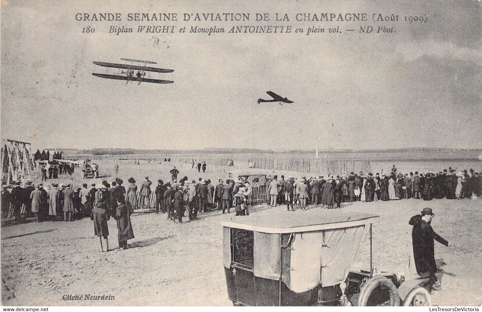 TRANSPORT - AVION - BIPLAN WRIGHT Et Monoplan Antoinette En Plein Vol - Carte Postale Ancienne - ....-1914: Précurseurs