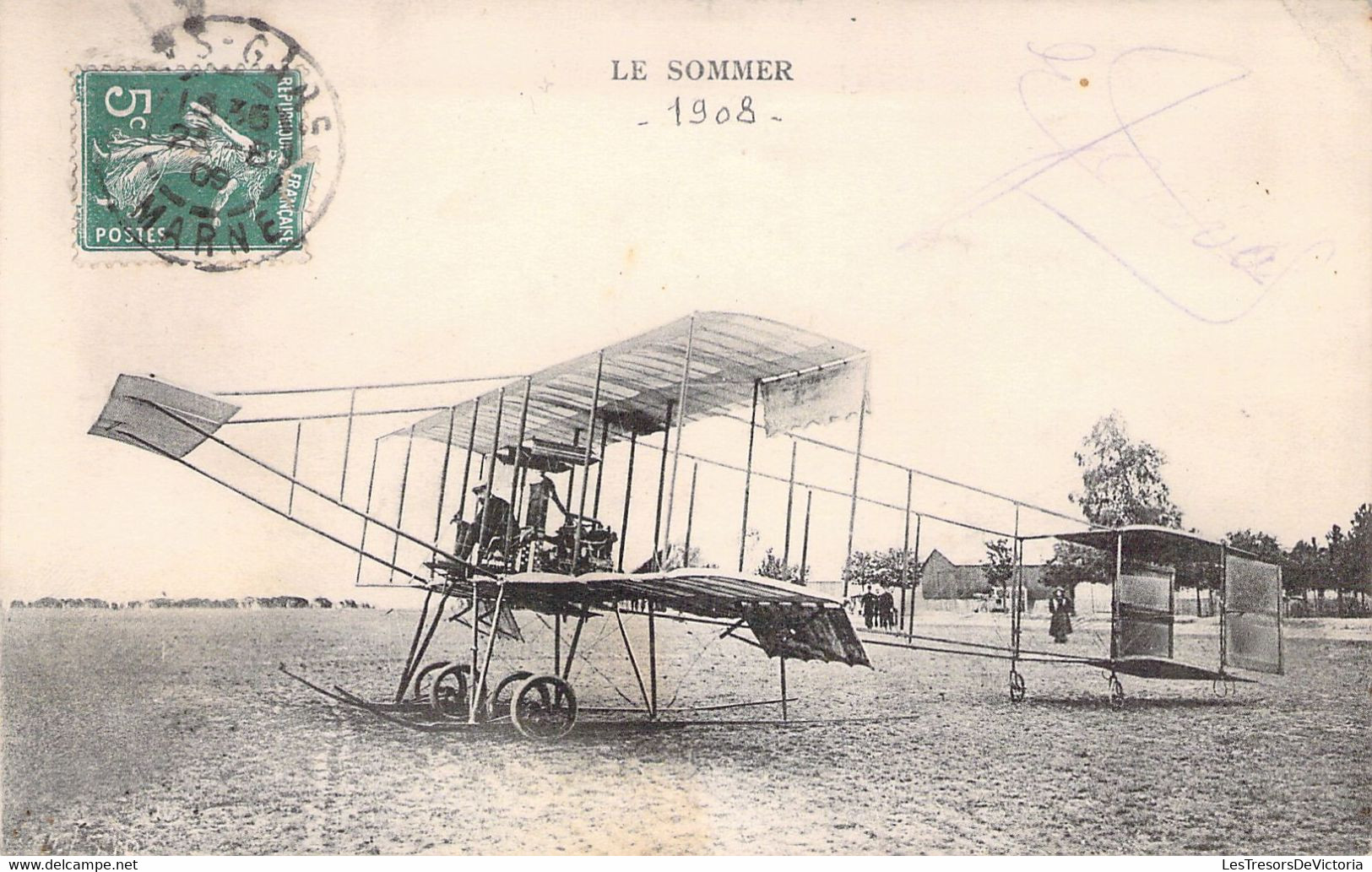 TRANSPORT - AVION - LE SOMMER 1908 - Carte Postale Ancienne - ....-1914: Précurseurs