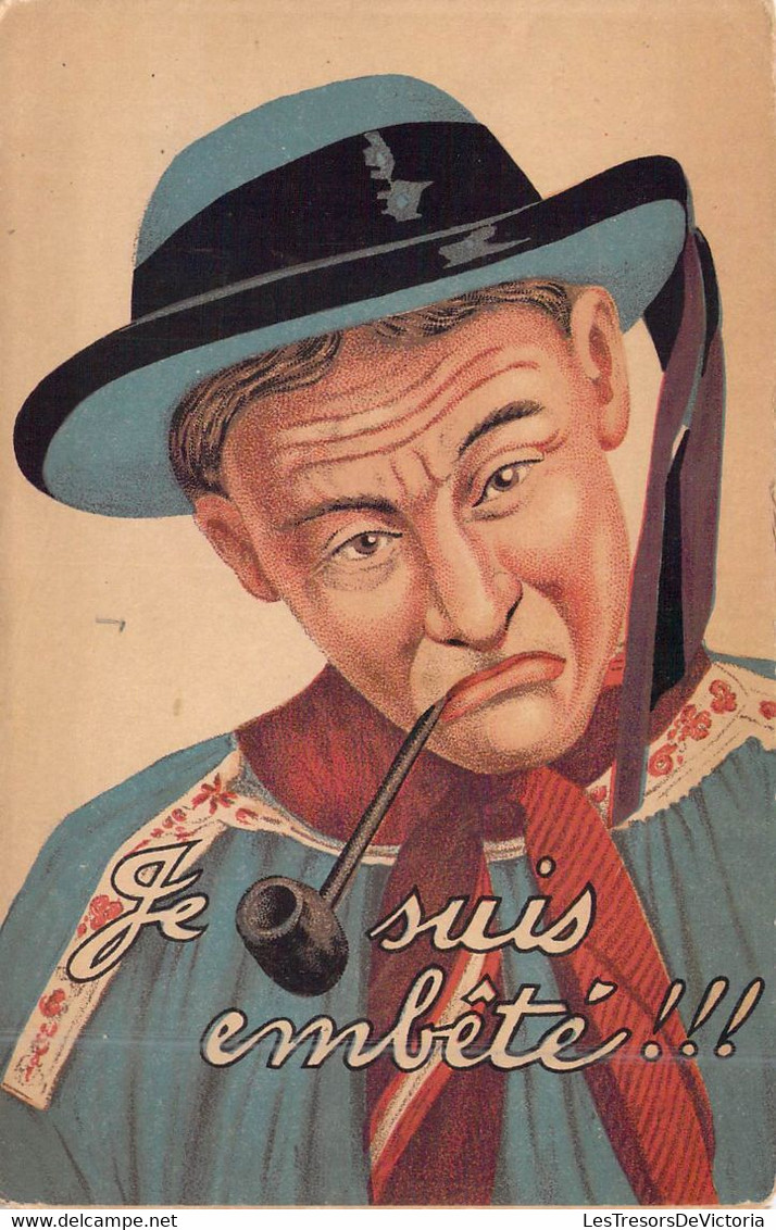 ILLUSTRATEURS - Non Signés - Homme Au Chapeau Melon - Pipe - Je Suis Embêté !!! - Carte Postale Ancienne - Non Classificati