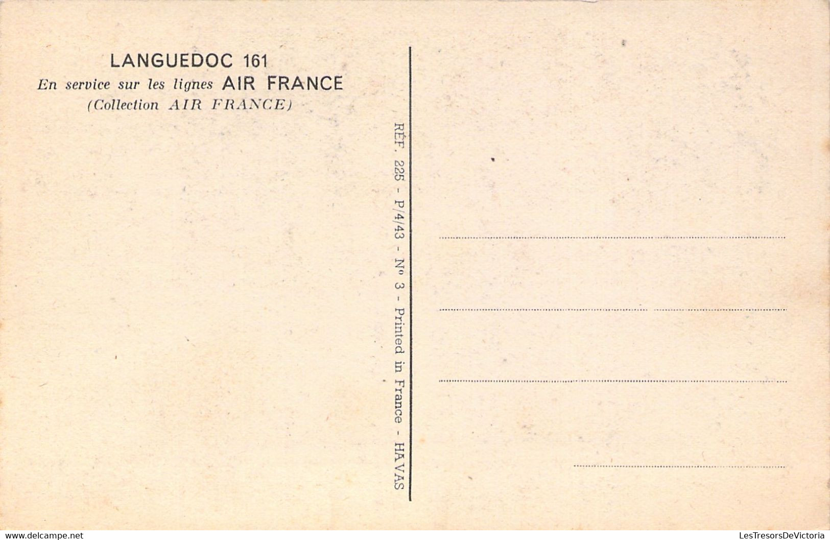 TRANSPORT - AVION - LANGUEDOC 161 En Service Sur Les Lignes Air France - Carte Postale Ancienne - 1946-....: Era Moderna