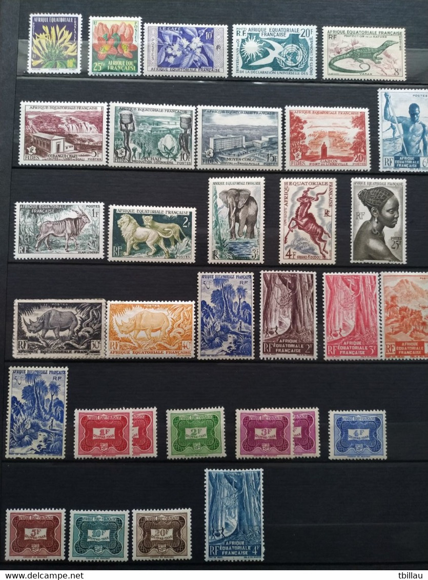 COLONIES FRANCAISES LOT DE + DE 150 TIMBRES ET 1 CARTE - Collezioni