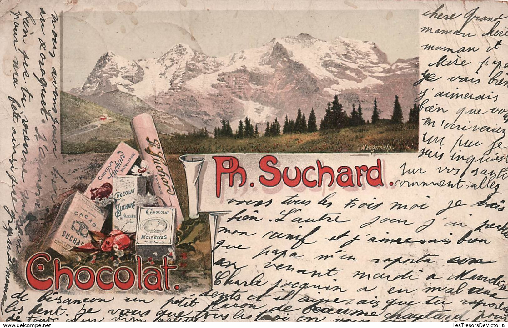 Publicité - Chocolat SUCHARD - Carte Precurseur Voyagée En 1900 - Carte Postale Ancienne - - Advertising