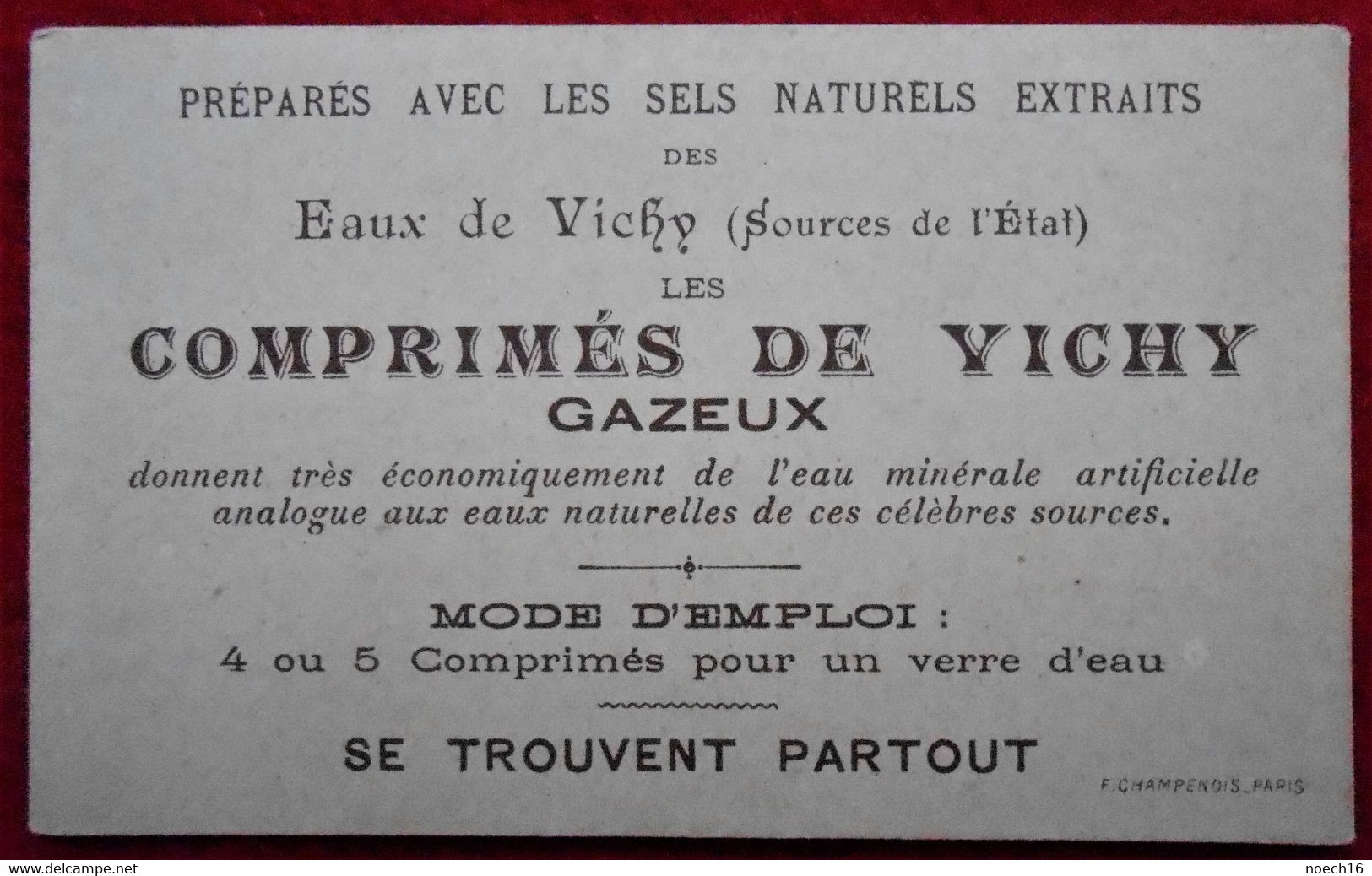 Chromo Comprimés De Vichy - Silhouette/Ombres Chinoises - Madame Absalon - Sonstige & Ohne Zuordnung