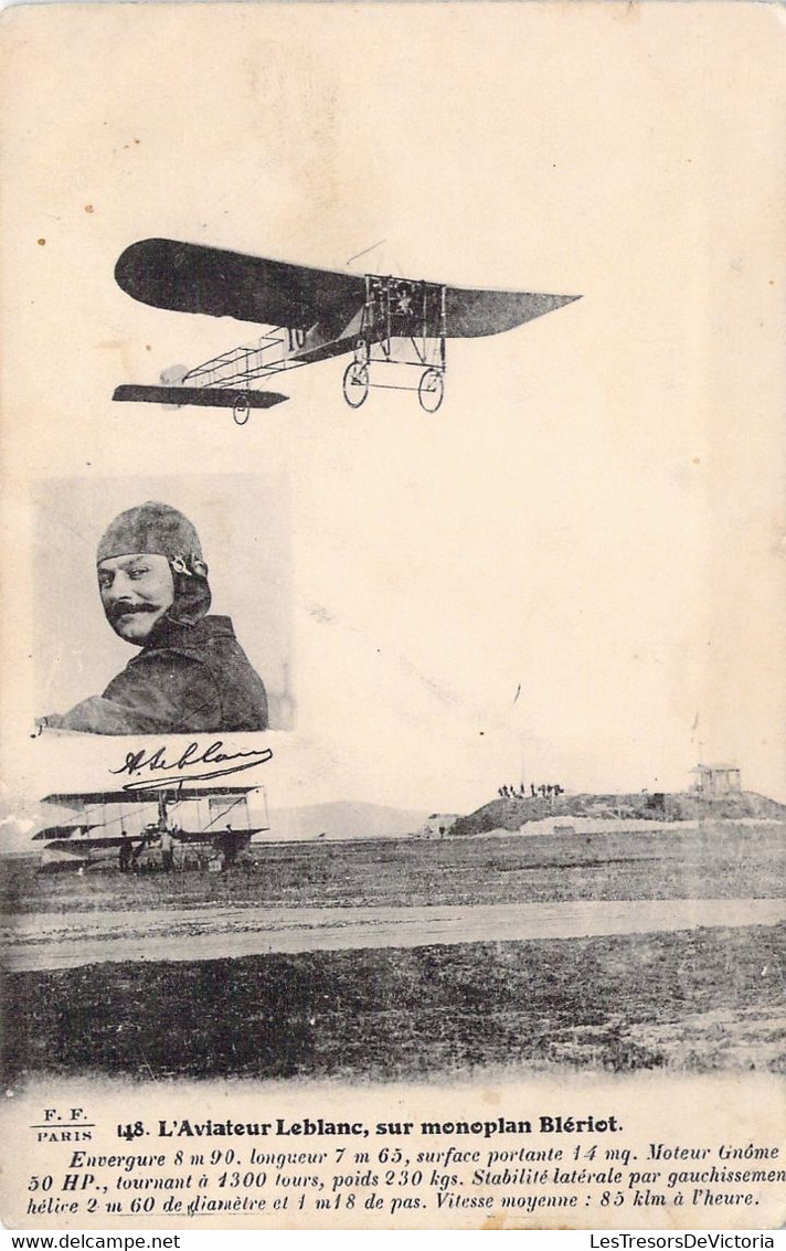 TRANSPORT - AVIATEUR - LEBLANC Sur Monoplan Blériot - Carte Postale Ancienne - Aviateurs