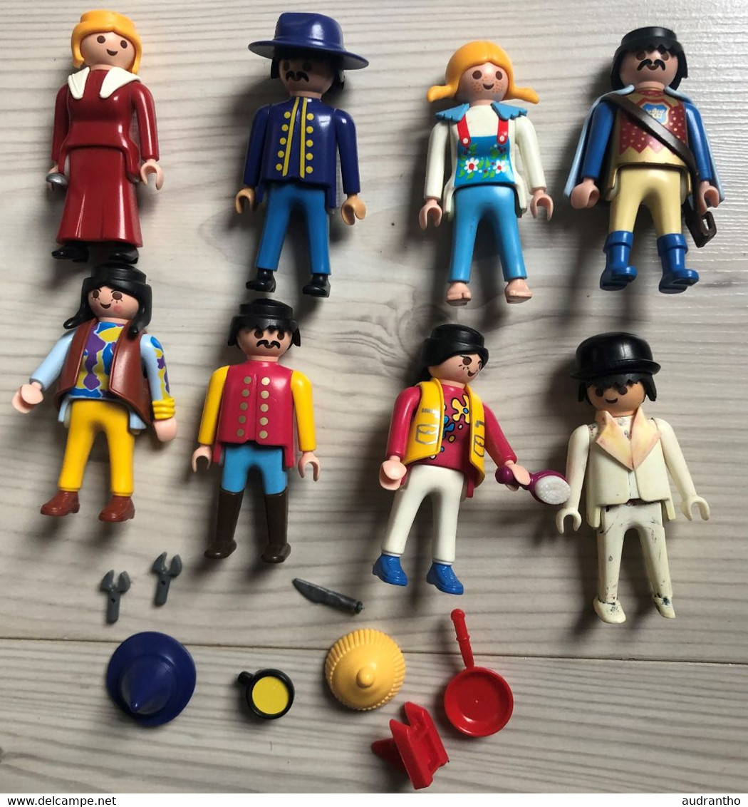 Toy Memorabilia - lot de 8 personnages Playmobil taille normale avec  accessoires majorité années 1980-1990