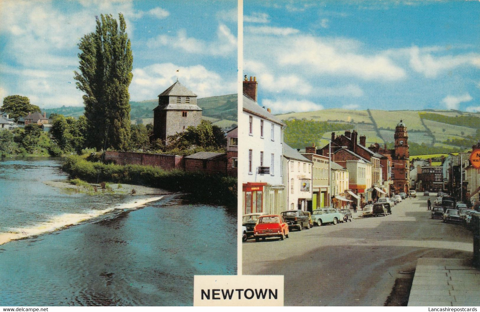 Postcard Newtown Montgomeryshire Old Cars My Ref B14719 - Montgomeryshire