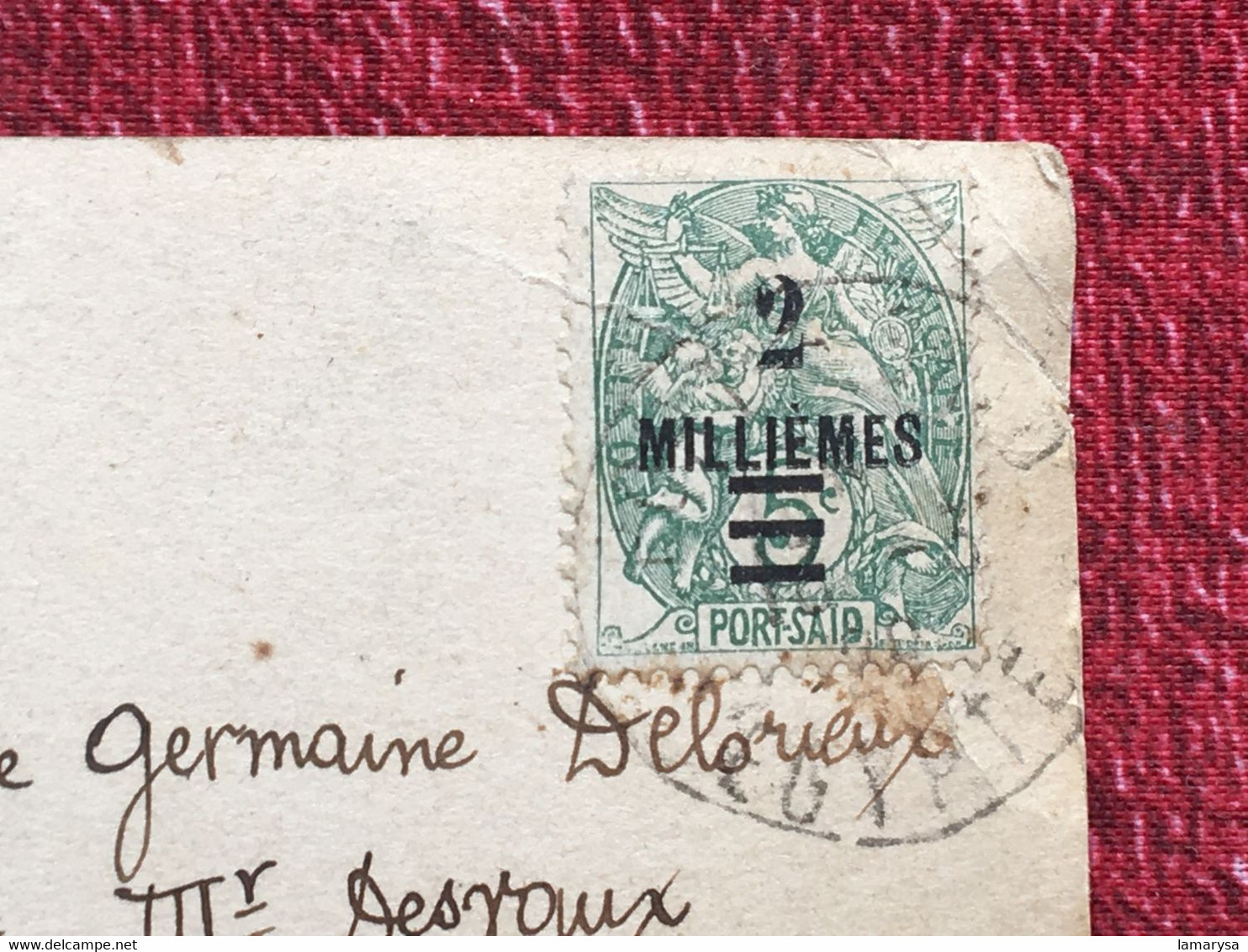 Port-Saïd France(ex-colonie Protectorat)Egypte(1899-1931)Lettre & Document-Timbre Surchargé/Carte Postale Le Caire-Tomb - Covers & Documents