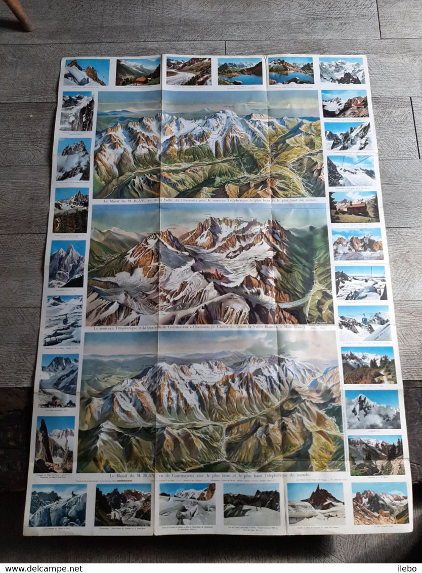 Carte Panoramique Du Mont Blanc Vu De La Vallée De Chamonix Haute Savoie Alpes Monte Bianco - Alpes - Pays-de-Savoie