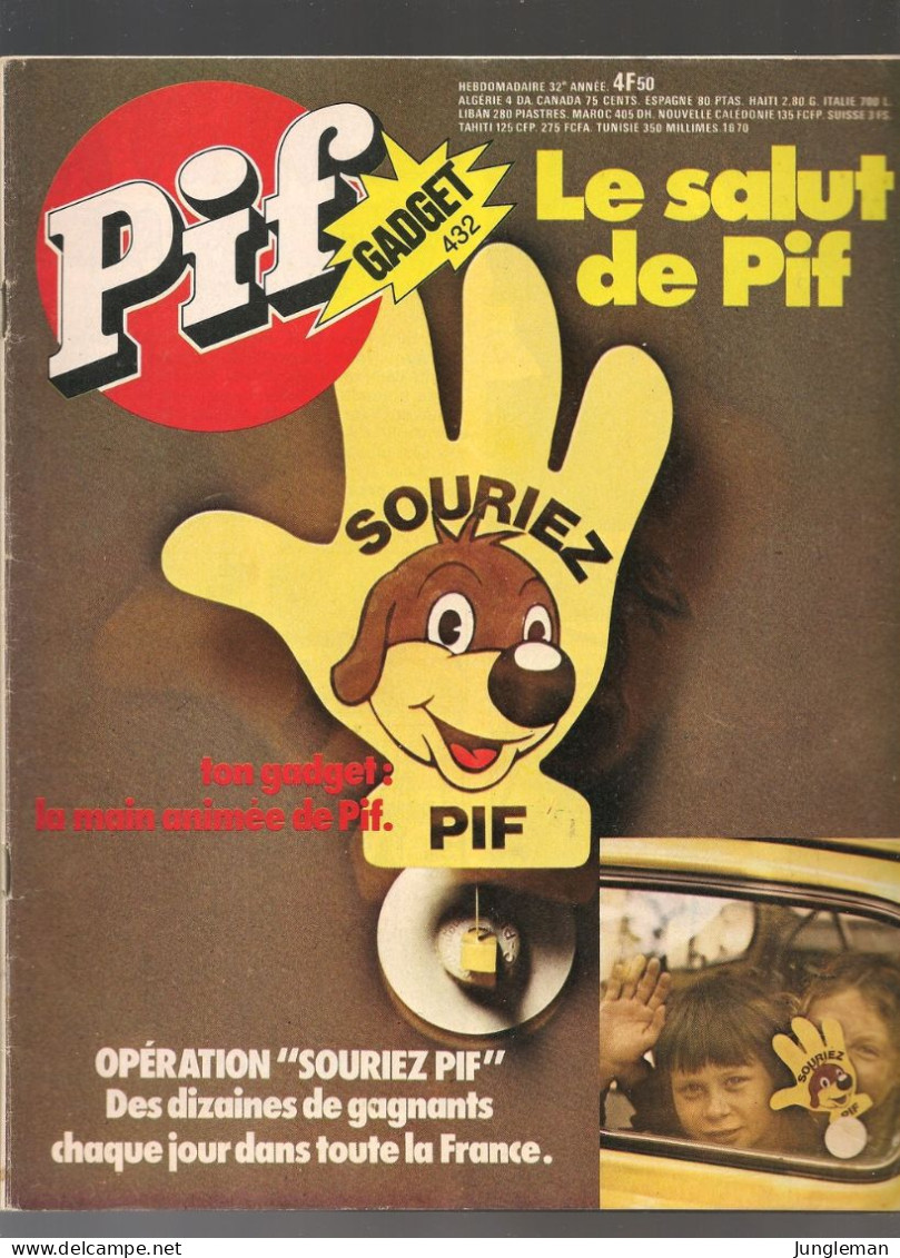 Pif Gadget N° 432 De Juin 1977 - Avec Léo, Pifou, Totoche, Capitaine Apache, Fanfan La Tulipe, Horace. Revue En BE - Pif & Hercule