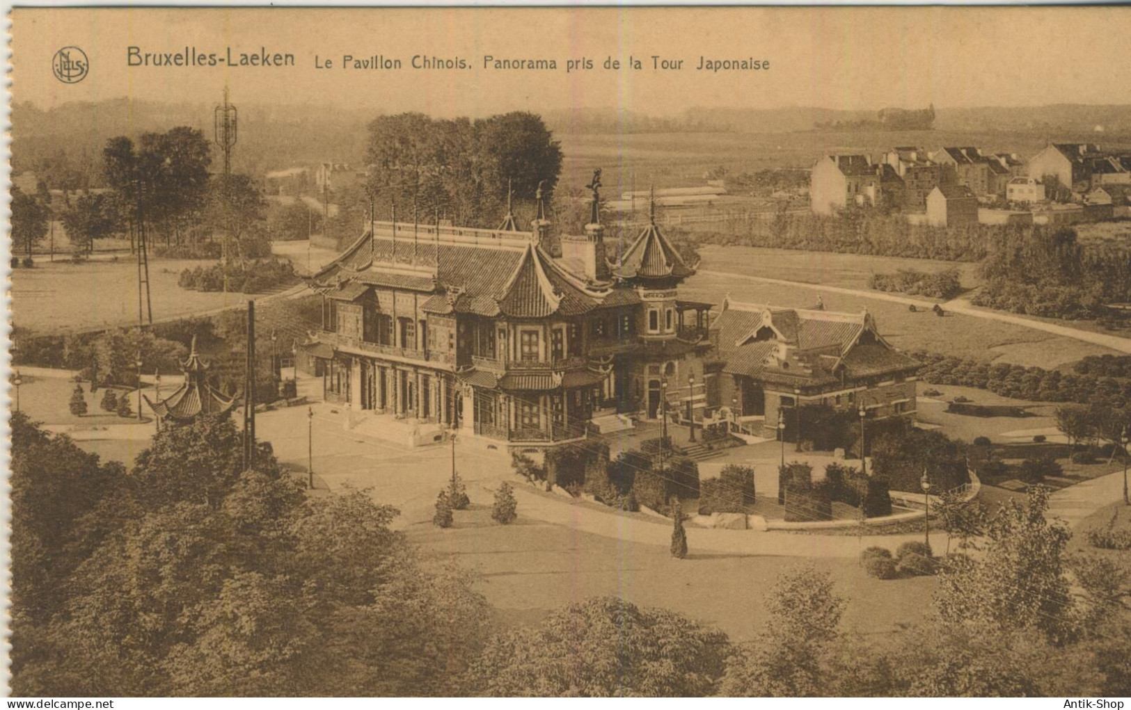 Bruxelles-Laeken - Le Pavillon Chinois. Panorama Pris De La Tour Japonaise - Von 1921 (59402) - Internationale Institutionen