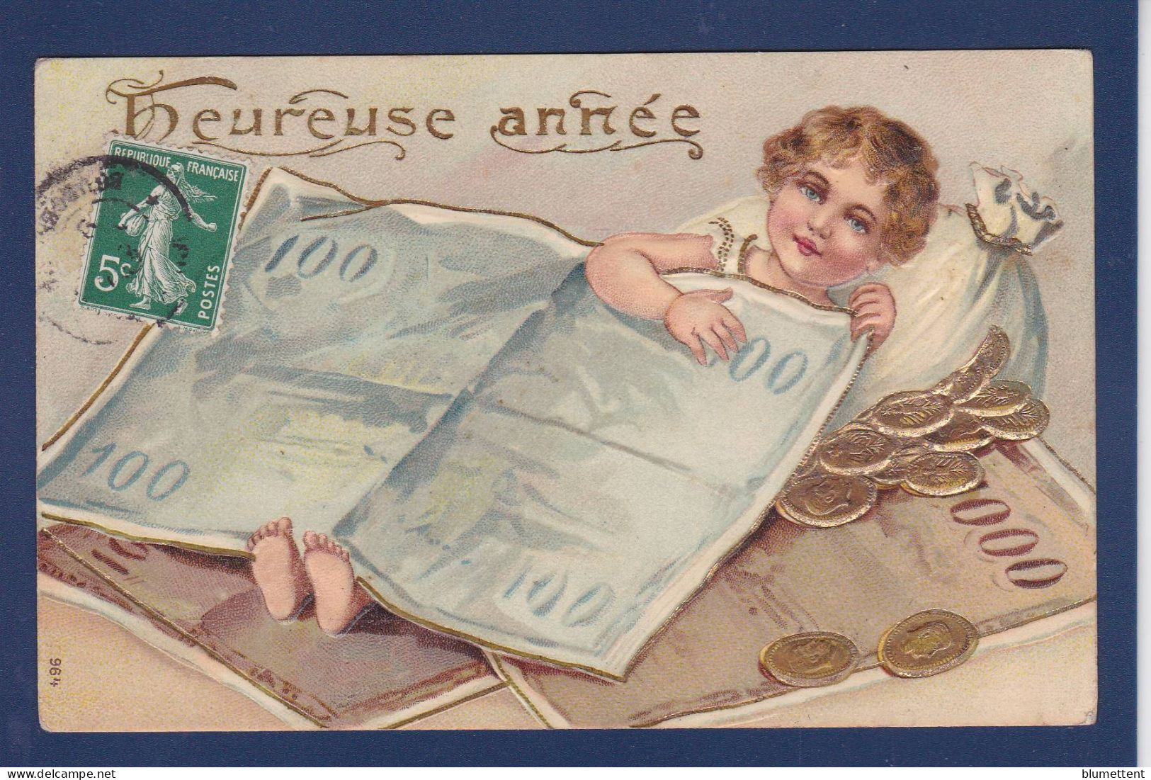 CPA Billet De Banque Banknote Circulé Gaufré - Münzen (Abb.)