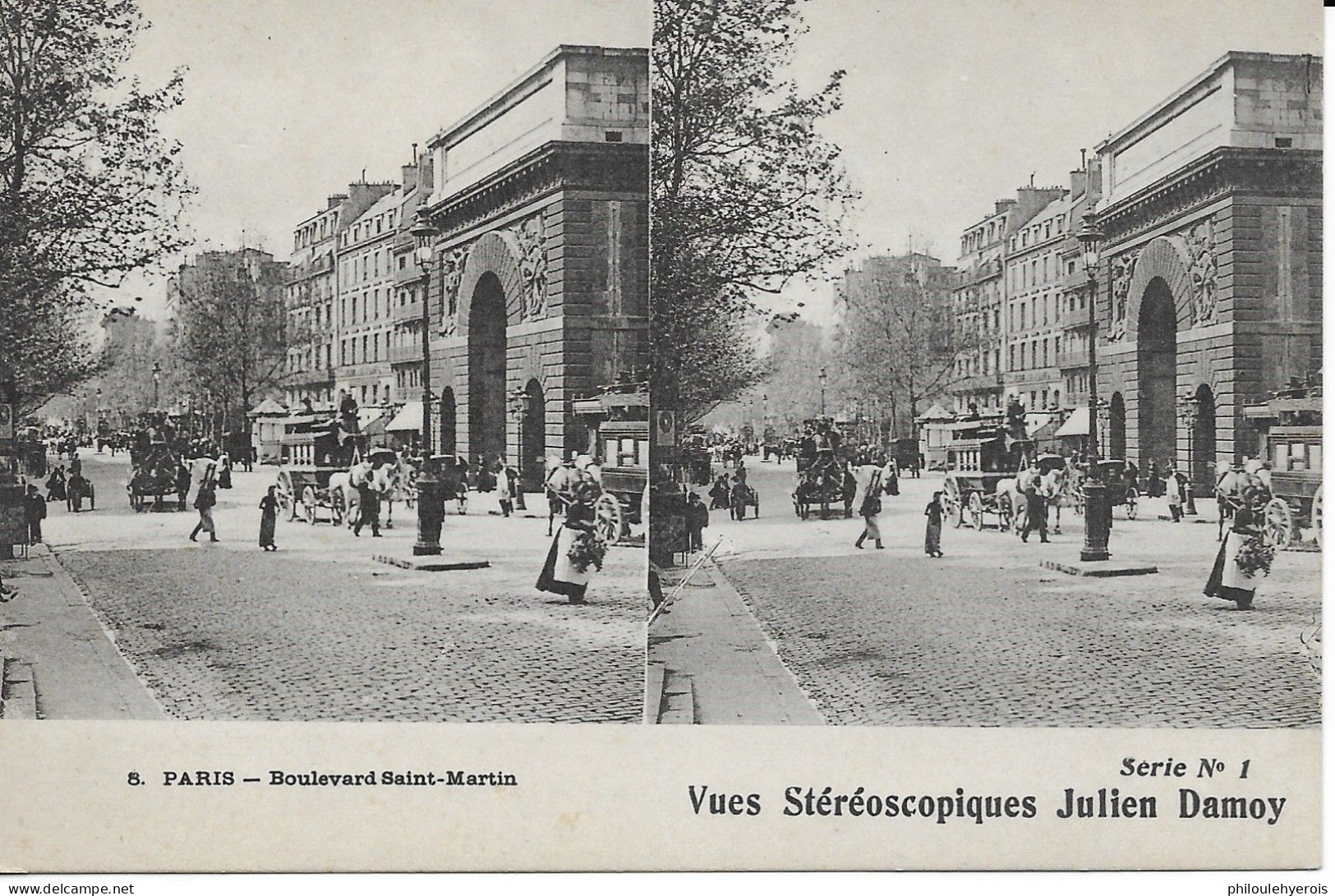 CPA PARIS 75  Vues Stéréoscopiques : Boulevard Saint Martin - Estereoscópicas