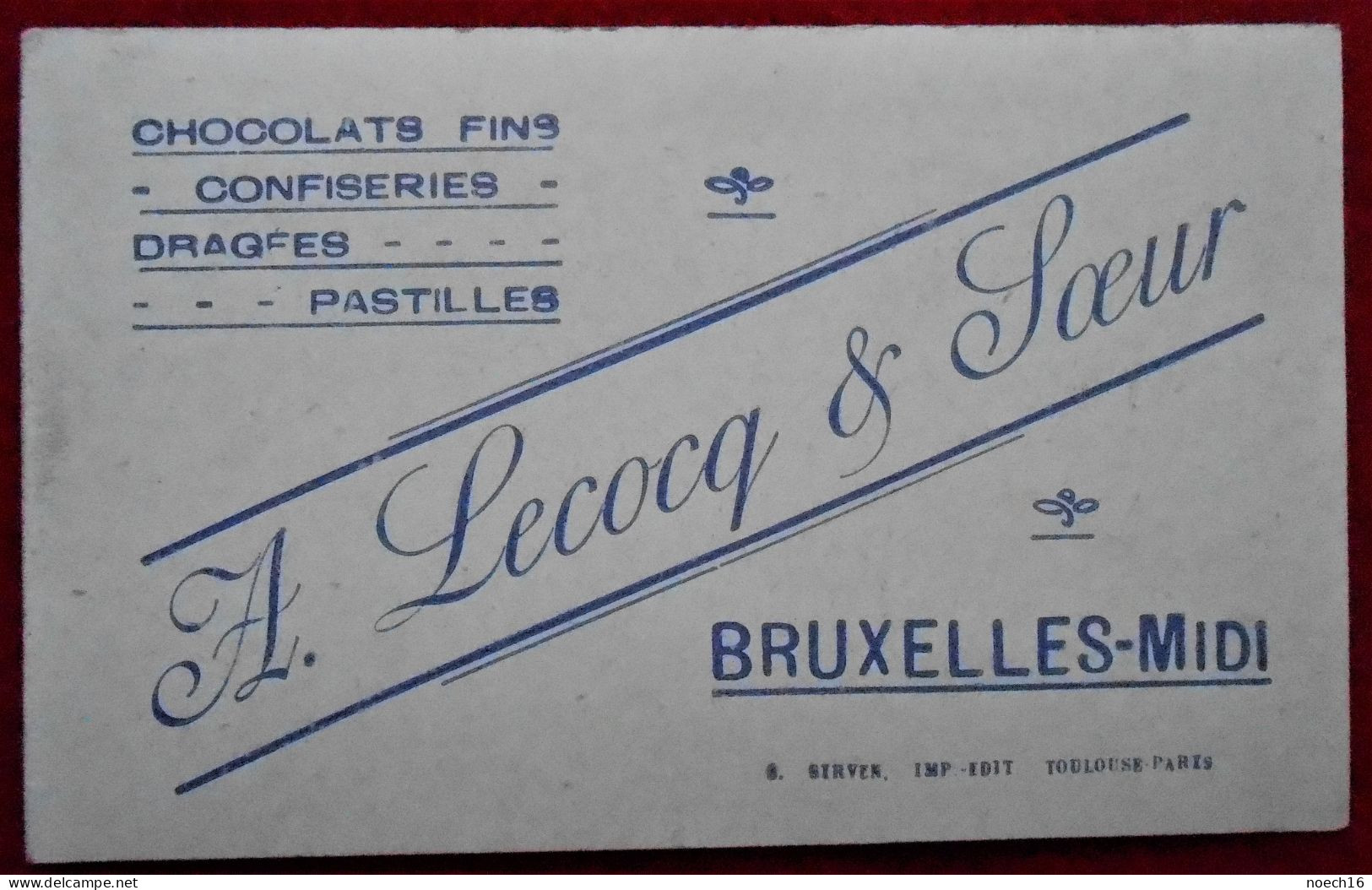 Chromo Publicité Chocolats, Confiserie A. Lecocq & Soeur. Bruxelles Midi. Angleterre Comte De Kent Rochester, Quimborow - Autres & Non Classés