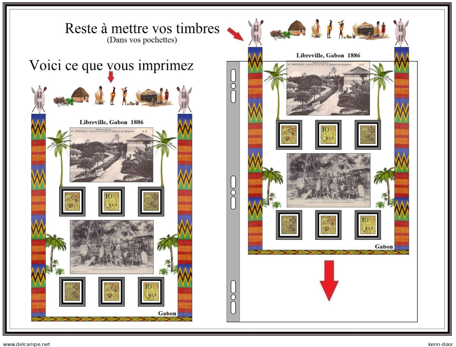 Albums de timbres à imprimer   GABON