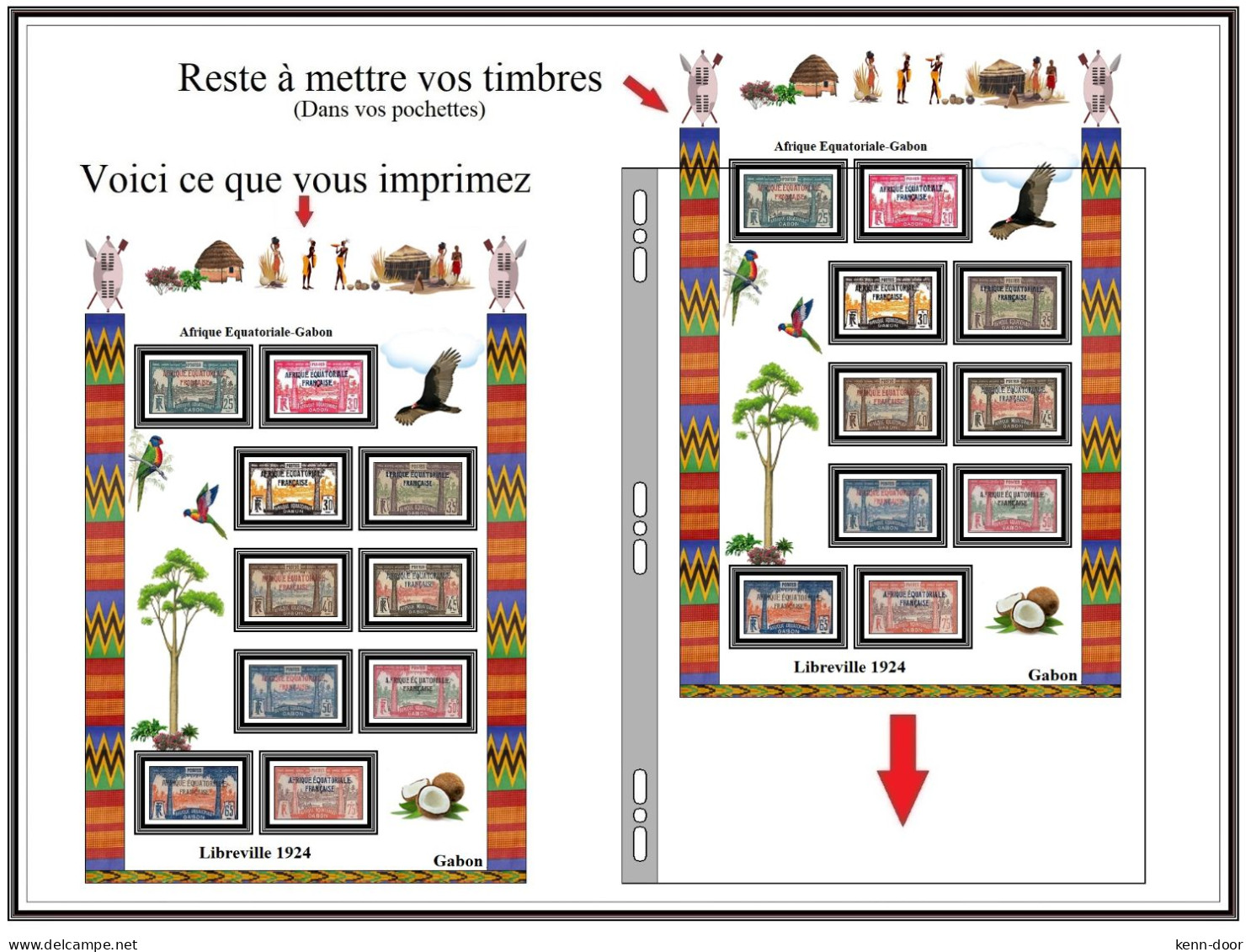 Albums de timbres à imprimer   GABON