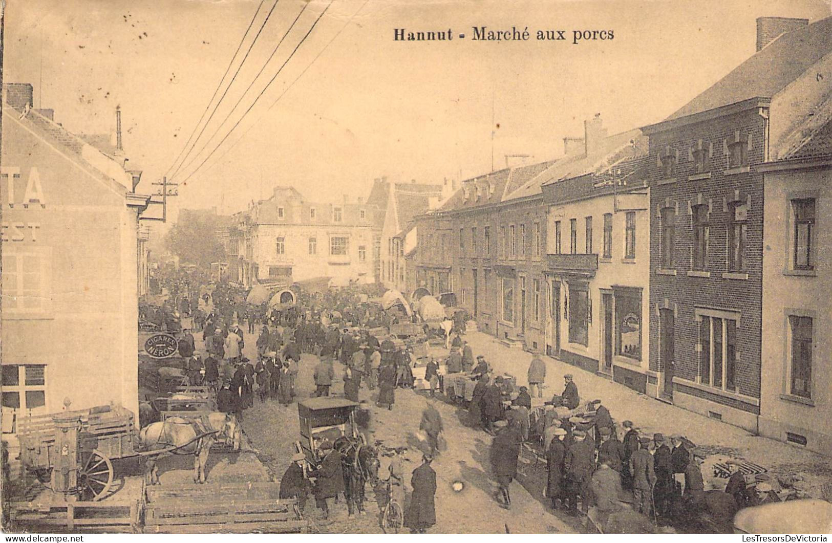 Belgique - Hannut - Marché Aux Porcs - Attelage - Phototypie Pinon - Animé - Carte Postale Ancienne - Hannut