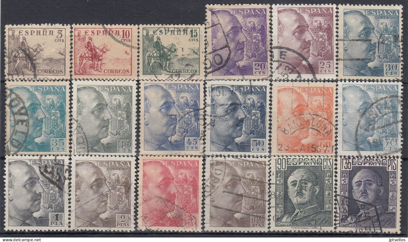 ESPAÑA 1949-1953 Nº 1044/1061 USADO RF.05 - Used Stamps
