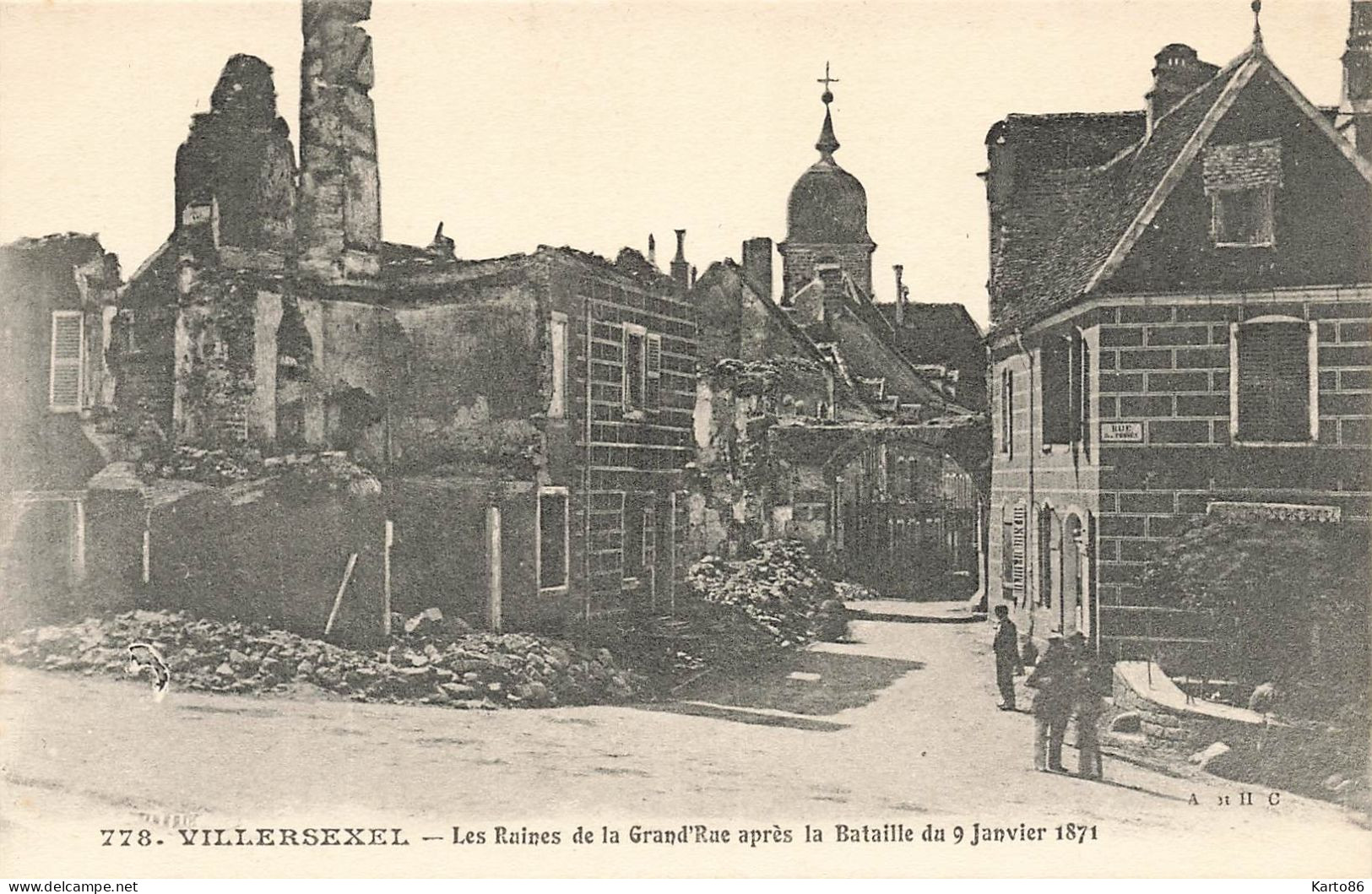 Villersexel * Les Ruines De La Grand Rue , Après La Bataille Du 9 Janvier 1871 * Bombardements - Villersexel