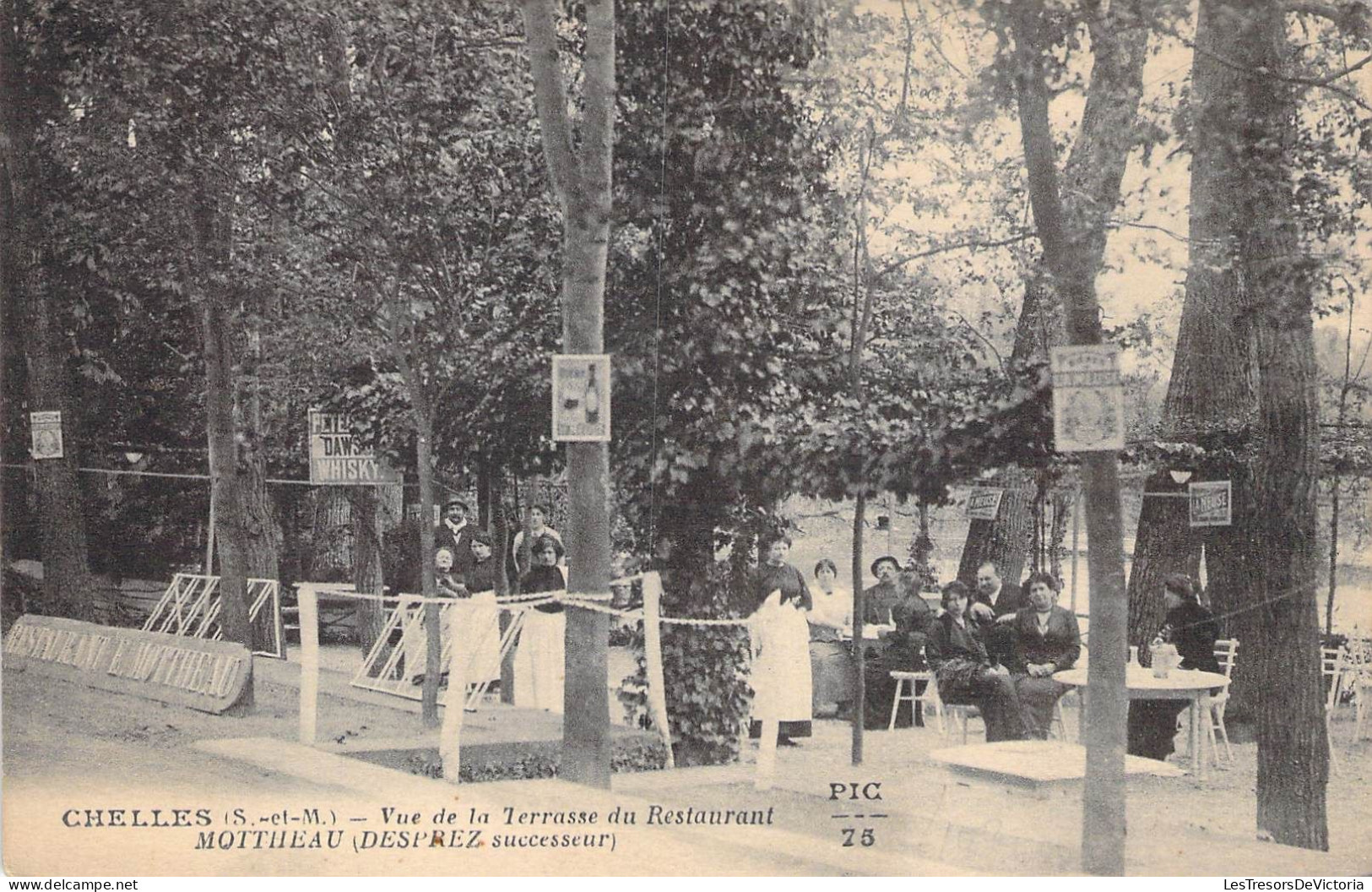 France - Chelles - Vue De La Terrasse Du Restaurant Mottheau Desprez Succeseur - Animé  - Carte Postale Ancienne - Chelles