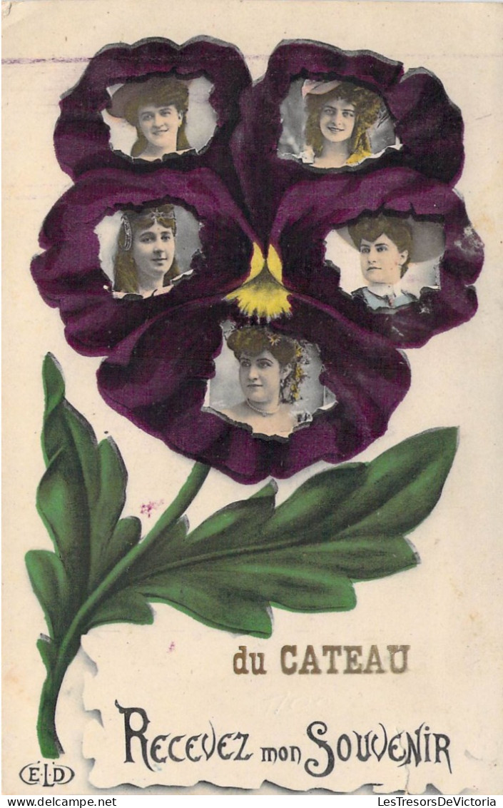 France - Du Cateau Recevez Mon Souvenir - Edit. ELD - Viloette - Portraits De Femmes - Colorisé - Carte Postale Ancienne - Cambrai