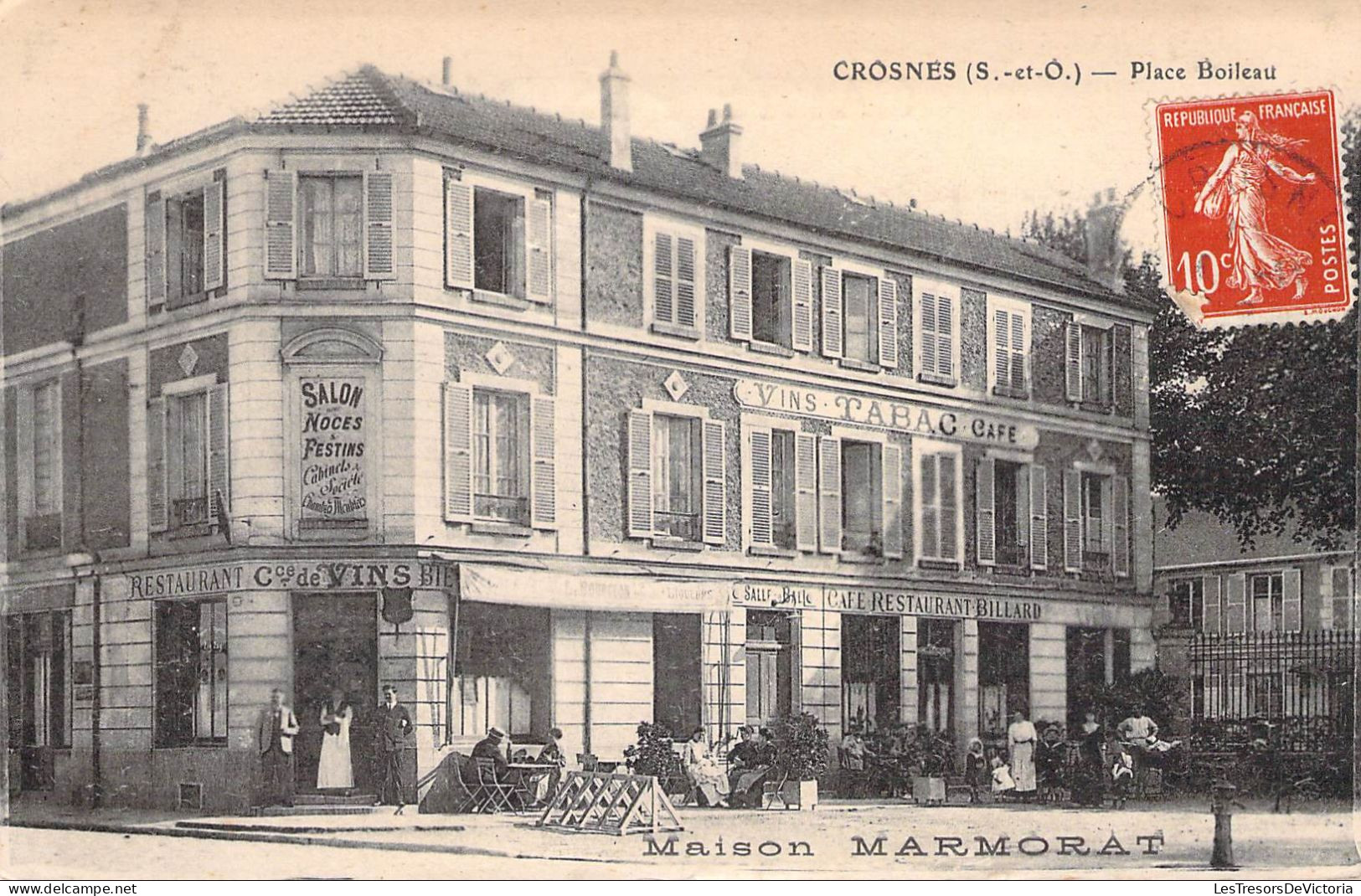 France - Crosnes - Place Boileau - Maison Marmorat - Animé - Imp. E. Le Deley - Carte Postale Ancienne - Evry