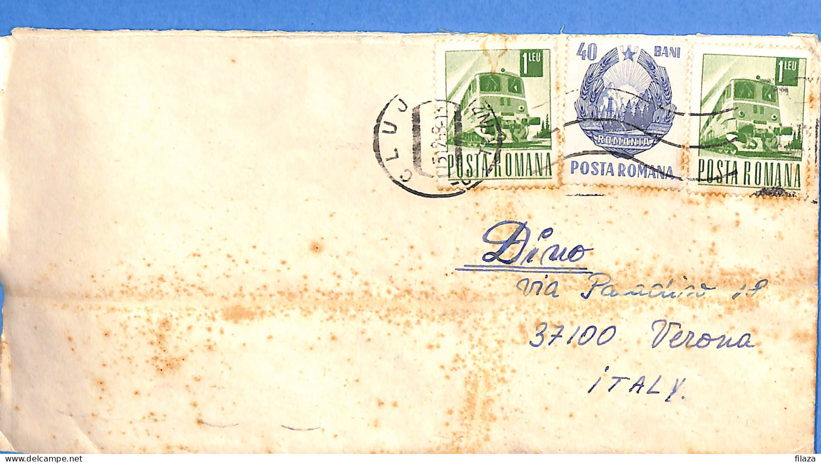 Lettre : Romania To Italy Singer DINO L00091 - Lettres & Documents