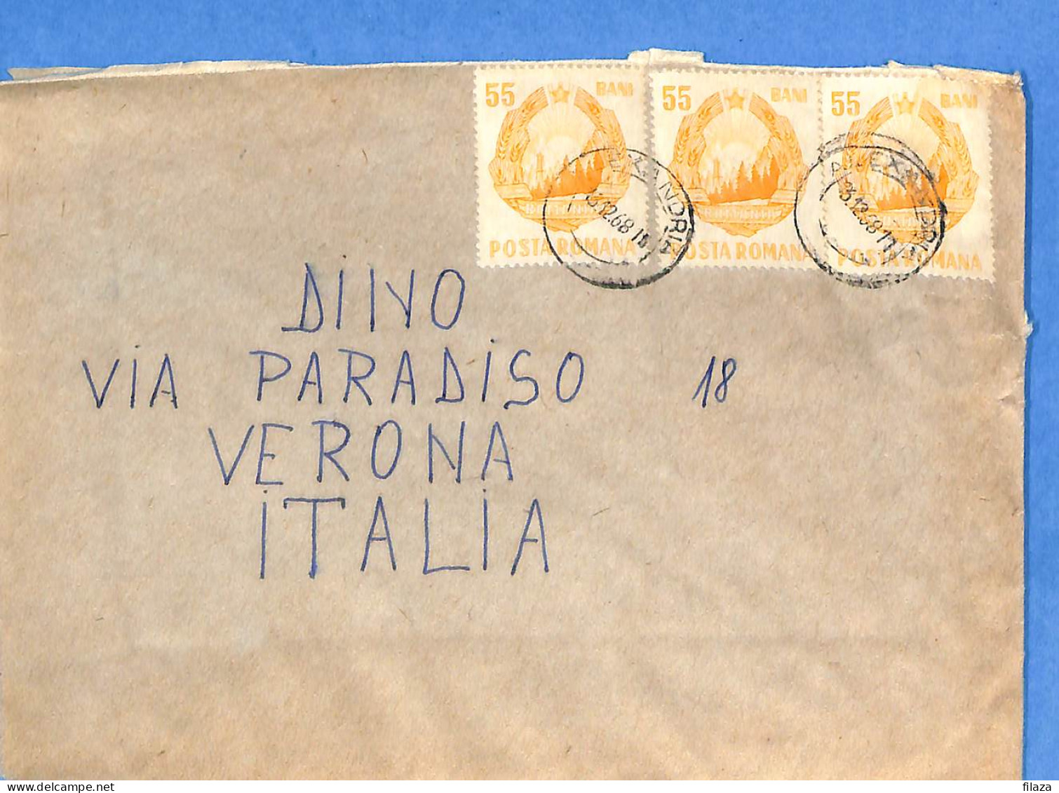 Lettre : Romania To Italy Singer DINO L00101 - Lettres & Documents