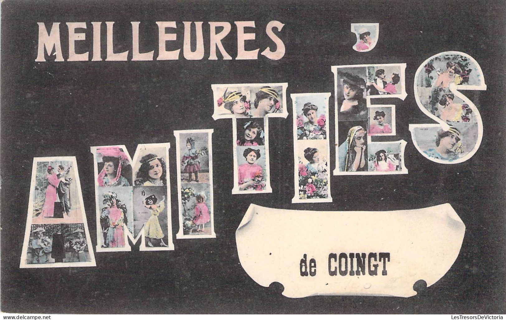 France - Meilleurs Amitiés De Coingt - Colorisé - Edit. Laclau Aimé - Portraits - Carte Postale Ancienne - Vervins