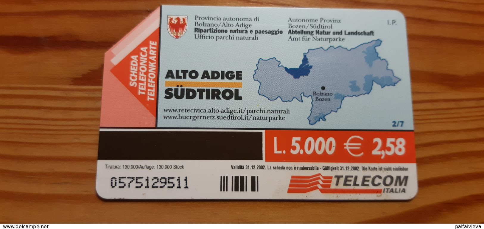 Phonecard Italy, Südtirol, Alto Adige - Butterfly - Public Ordinary