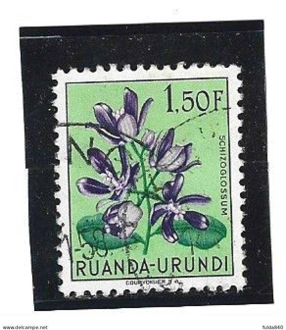 RUANDA-URUNDI. (Y&T) 1953 - N°187.  * Les Fleurs Multicolores. *  1,50F     Obli: - Oblitérés