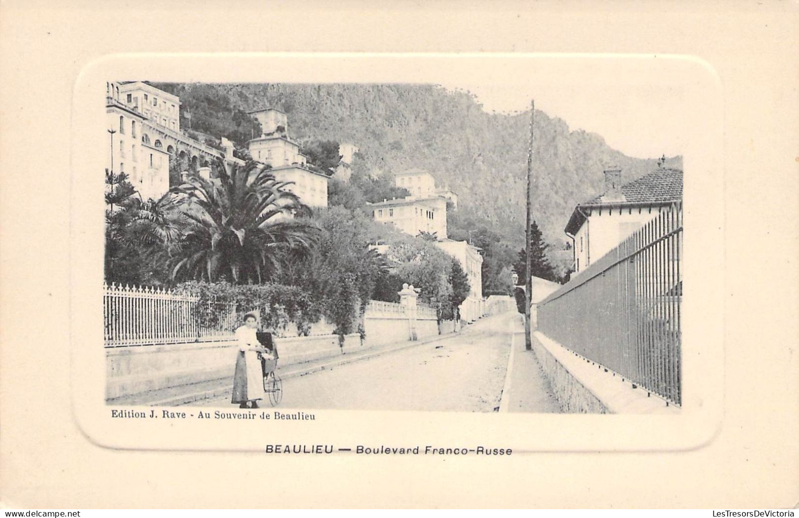 France - Beaulieu - Boulevard Franco Russe - Edit. J. Rave - Animé - Cadre Relief - Carte Postale Ancienne - Montpellier