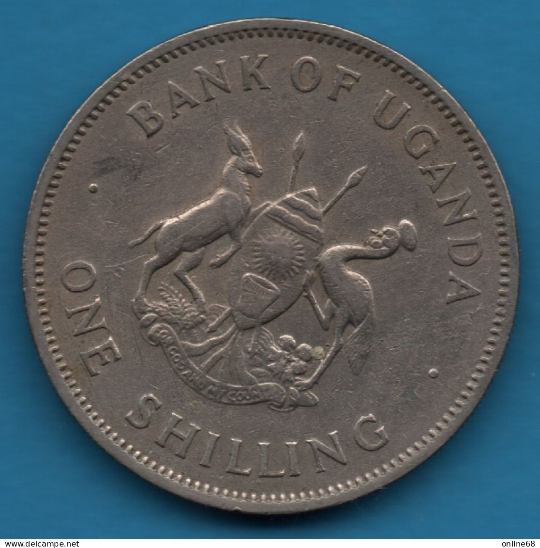 UGANDA 1 SHILLINGS 1966 KM# 5 GRUE - Oeganda