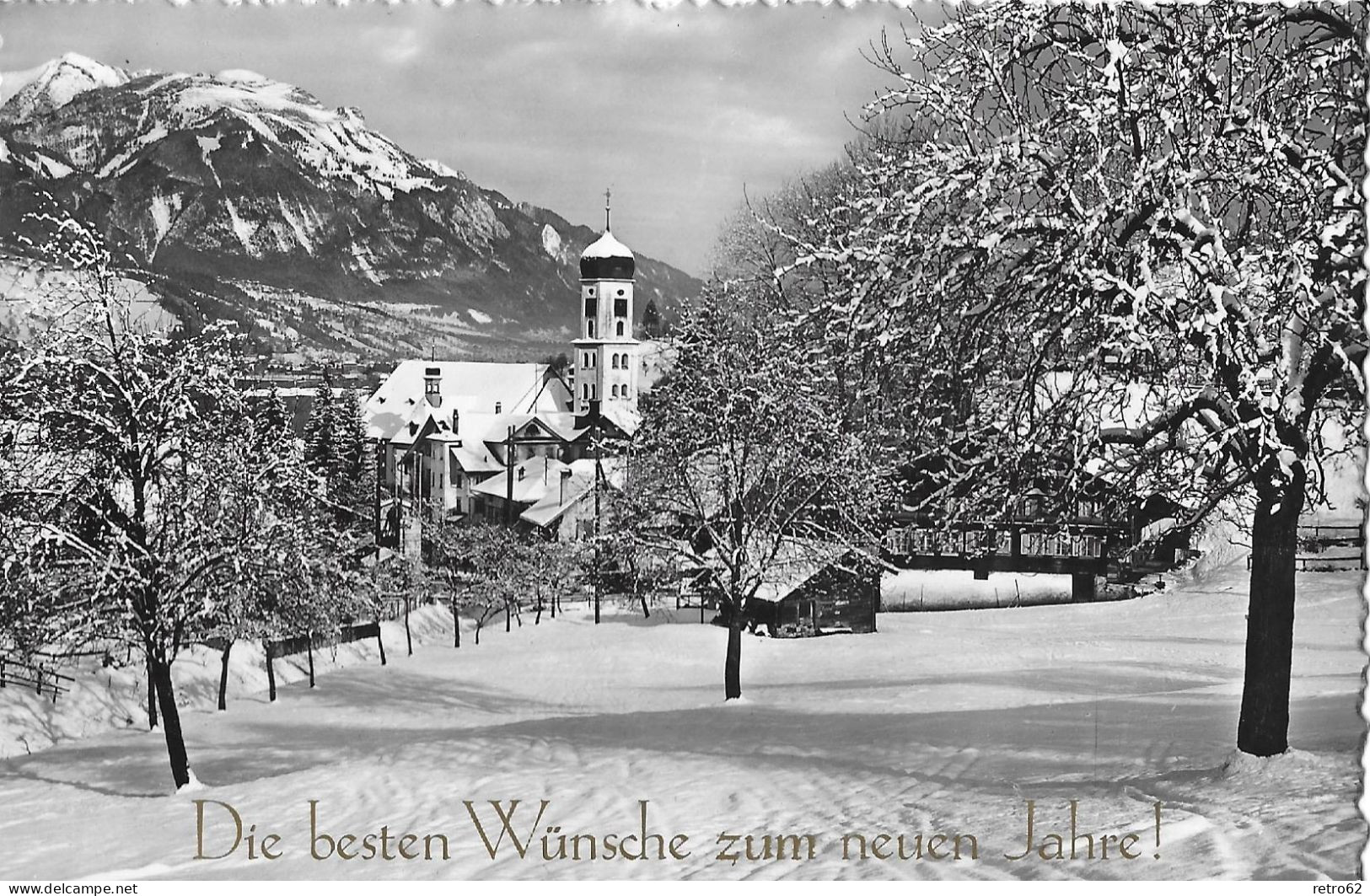 SACHSELN ► Glückwunschkarte  Zum Neujahr 1940 Mit Kirche Und Pilatus - Sachseln