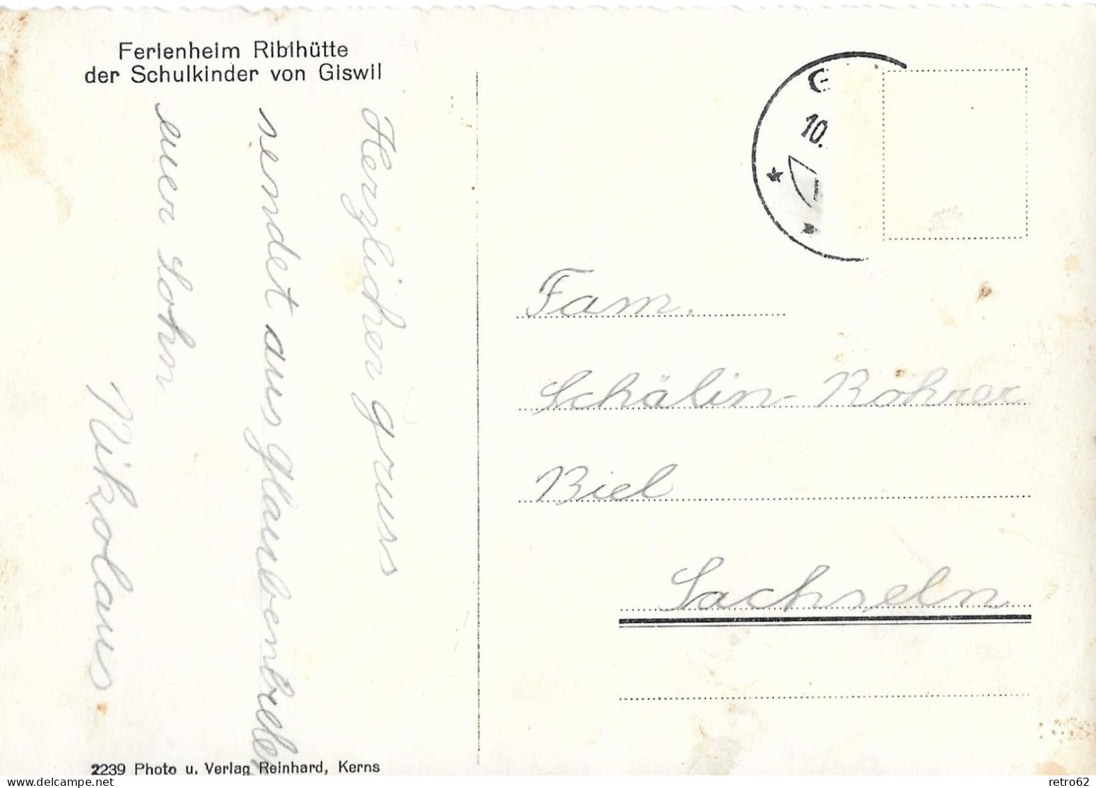 GISWIL ► Ferienheim Ribihütte Der Schulkinder Von Giswil, Ca.1930 - Giswil