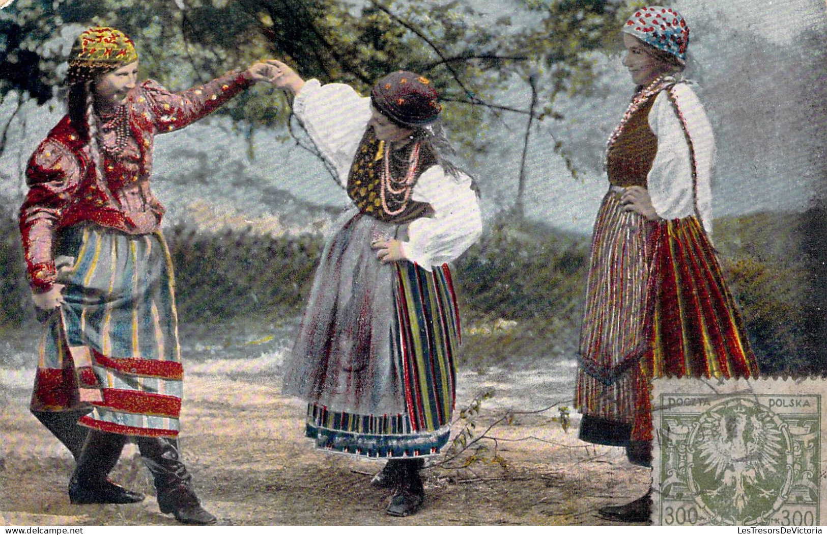 Danse - Russisch Polnische Typen - Danseuses Polonaise Et Russes - Costumes Traditionnels - Carte Postale Ancienne - Baile