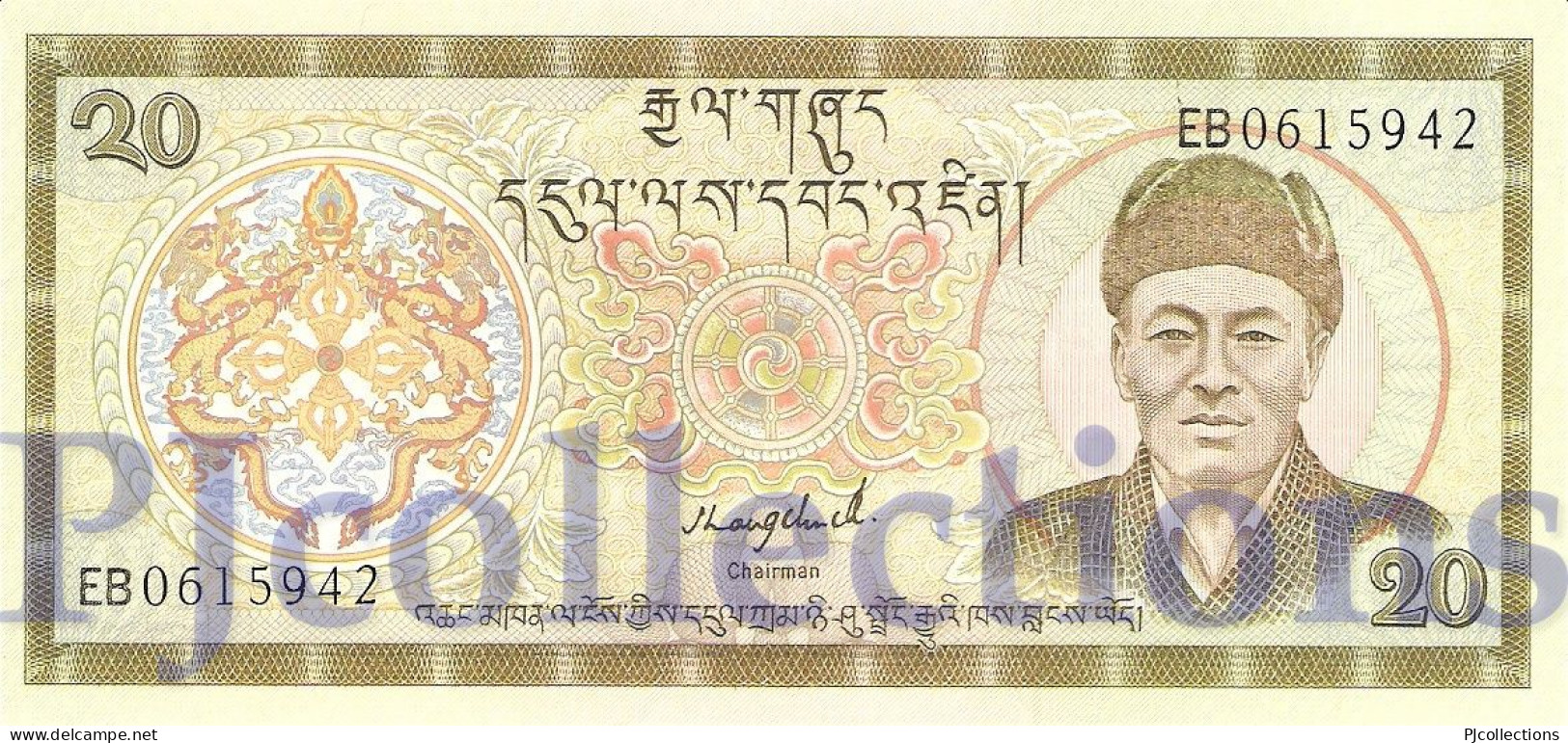 BHUTAN 20 NGULTRUM 1992 PICK 16b UNC - Bhutan