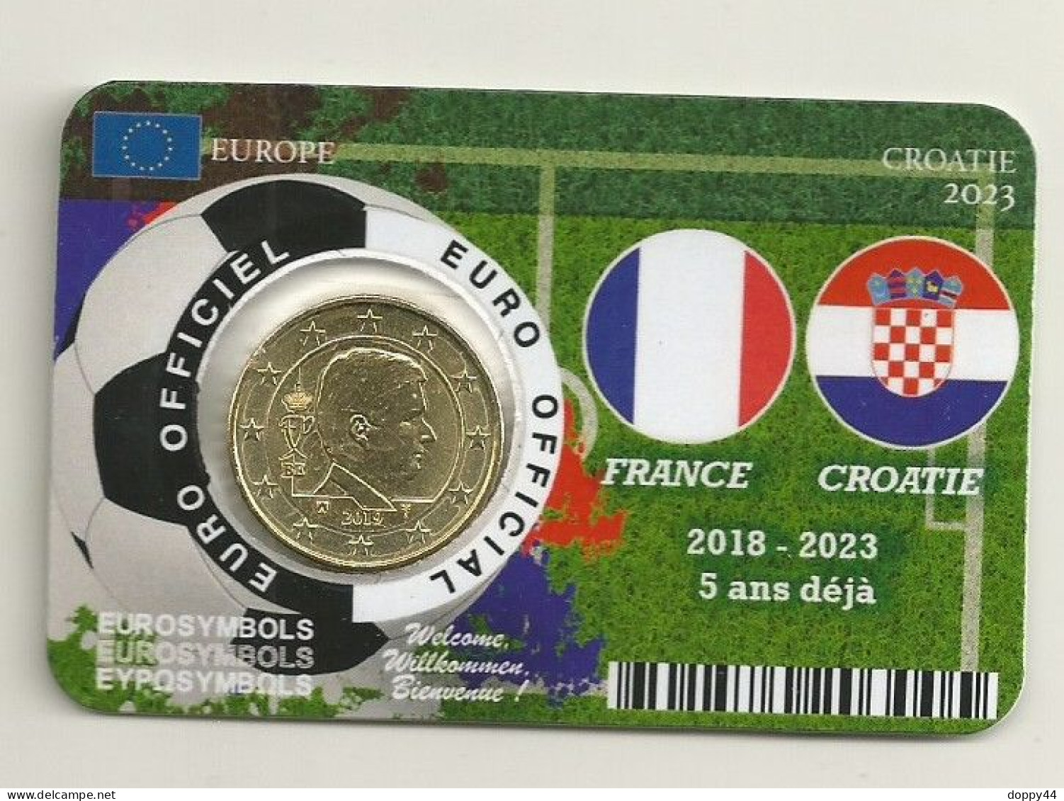 COINCARD 50 CTS BELGIQUE 2019 FRANCE-CROATIE. - Bélgica