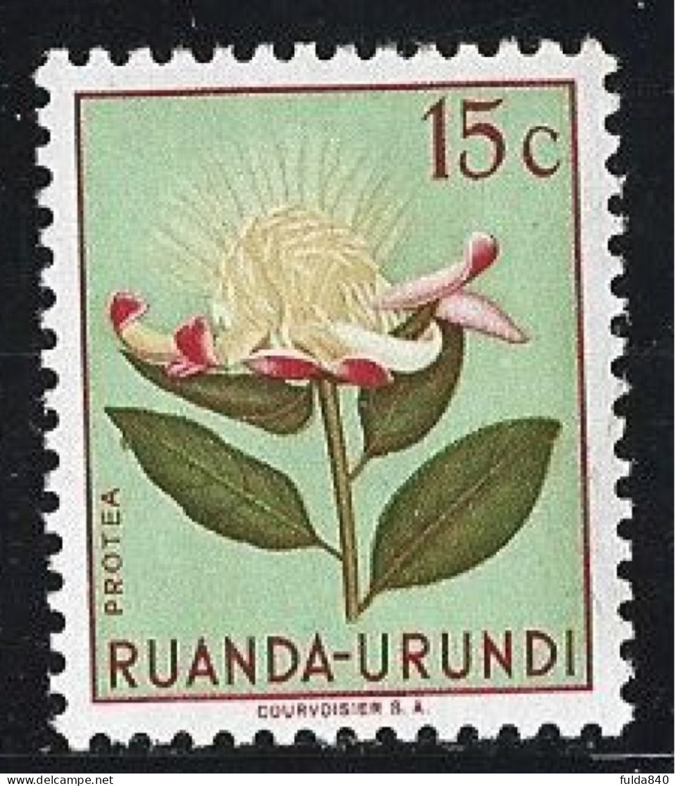 RUANDA-URUNDI. (Y&T) 1953 - N°178.  * Les Fleurs Multicolores. *  15c     Neuf - Gebruikt