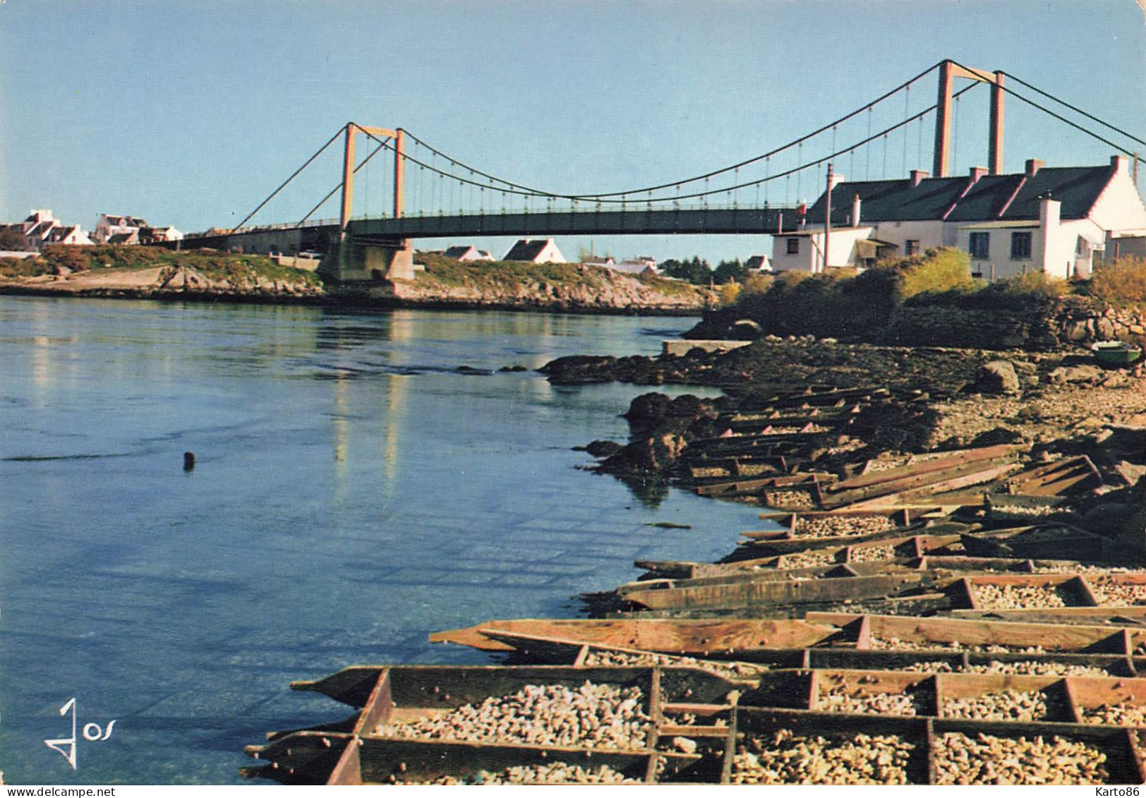 Pont Lorois , étel Belz * La Rivière Et Les Parcs à Huites * Ostréiculture * Pont - Etel