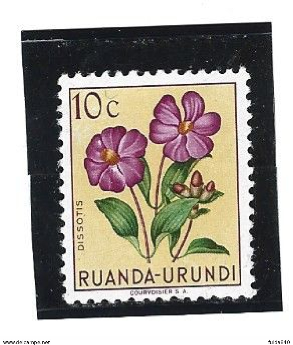 RUANDA-URUNDI. (Y&T) 1953 - N°177.  * Les Fleurs Multicolores. *  10c     Neuf - Usados