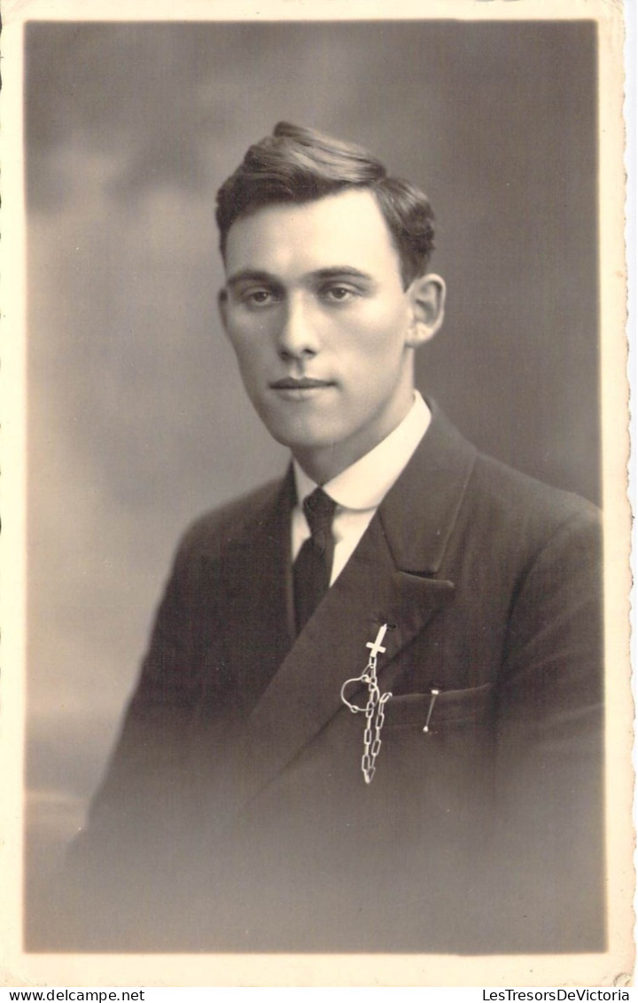 Photographie - Homme - Photographe François à Ostende - Carte Postale Ancienne - Fotografia