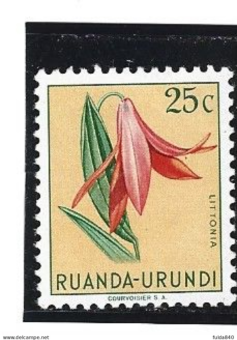 RUANDA-URUNDI. (Y&T) 1953 - N°180.  * Les Fleurs Multicolores. *  25c     Neuf - Usados